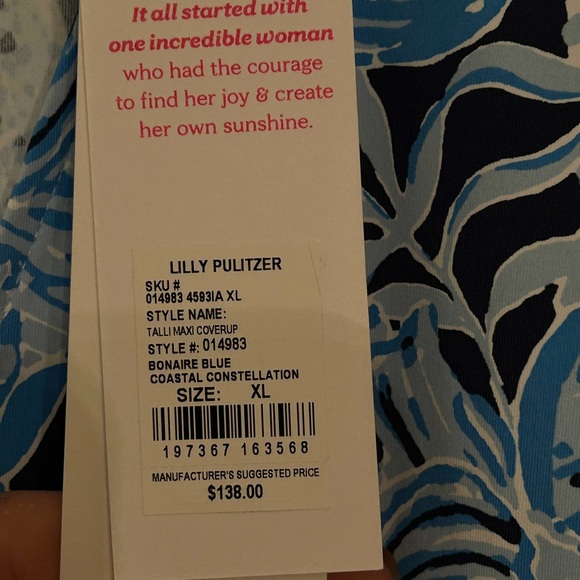 Lilly Pulitzer Blue and White Floral Maxi Dress - Picture 3 of 4